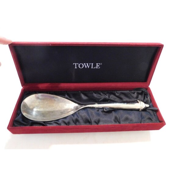 Towle Copenhagen Serving Spoon Silver-Plated In Velvet Box - Picture 1 of 9